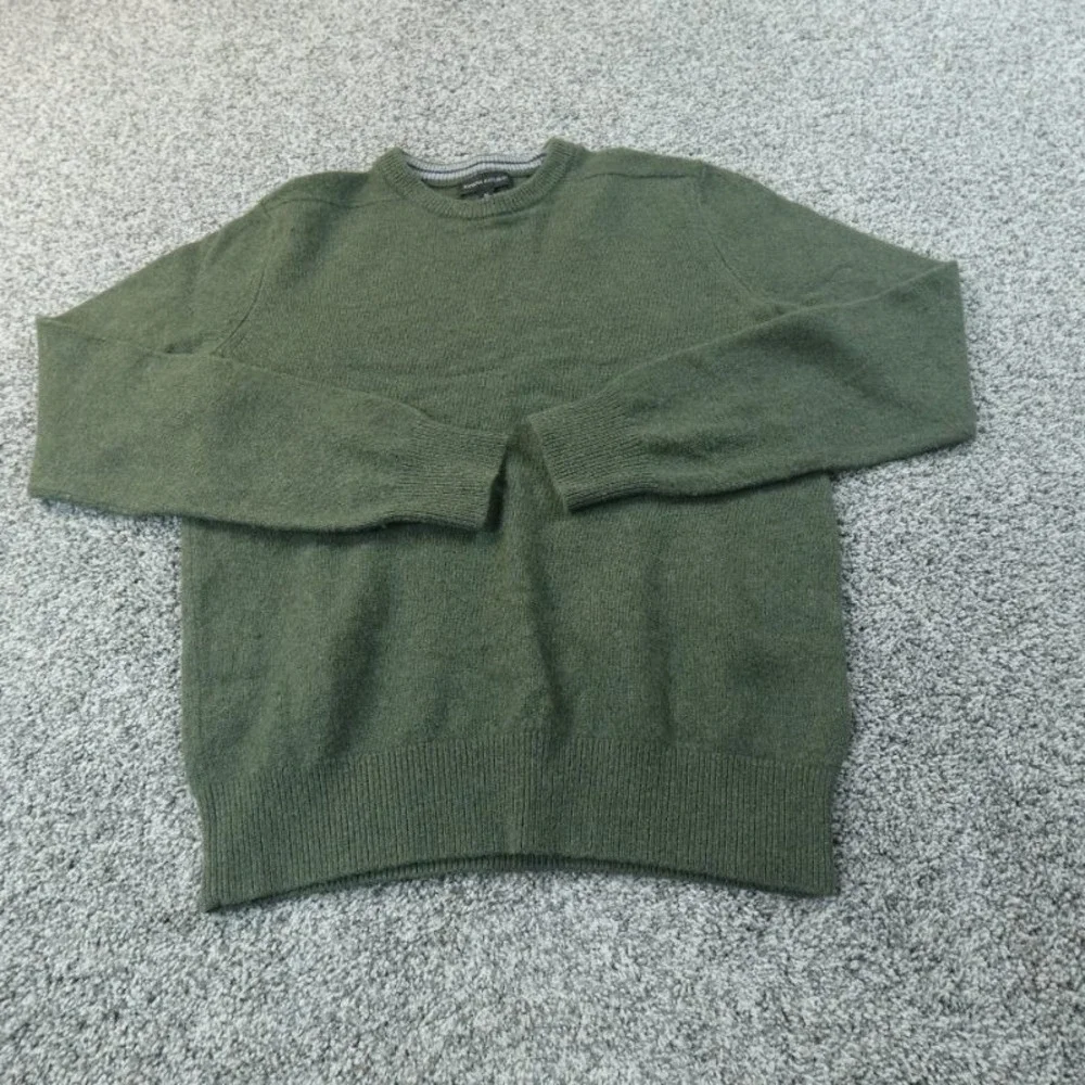 Banana Republic Sweater Mens M Green Merino Wool‎ Pullover Crewneck Knit Soft